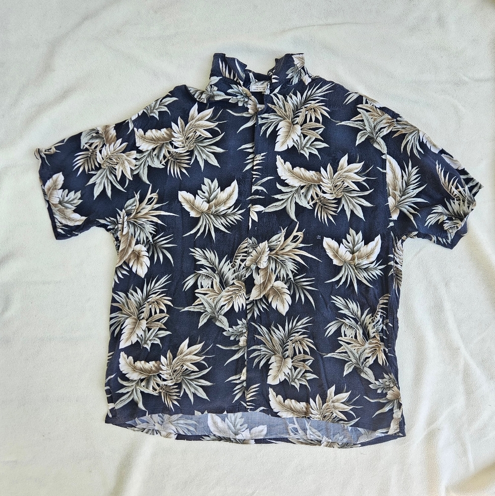 Pierre Cardin Black and Cream Tropical Shirt